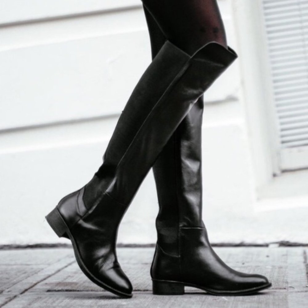 Seychelles Abroad Black Leather Over the Knee Tall Boots 7.5
